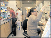 Students working in a lab