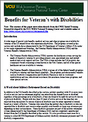 Benefits for Veteran's with Disabilities