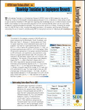 Technical Brief #4: Knowledge Translation for Employment Research