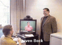 photo of Steven Bock using video remote interpreter